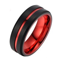 latest craze Wedding Ring Designs red Tungsten rings for woman and man tungsten rings